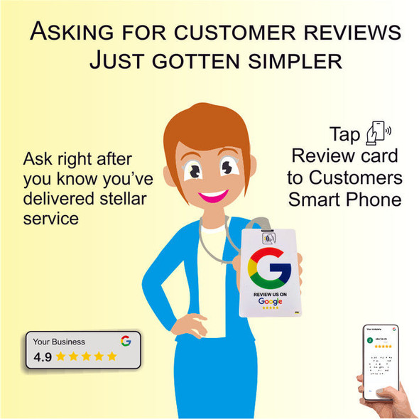 NFC Tap Cards for Google Reviews - With QR Code And Business Logo