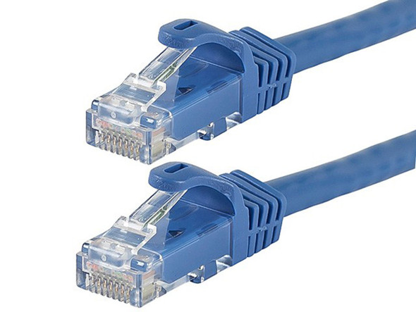 Monoprice Cat6 Blue Patch Cable, UTP, 24AWG, 550MHz, Pure Bare Copper, Snagless RJ45, Flexboot Series Ethernet Cable (10 Pack)