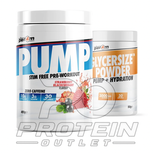 PER4M Pump Stim Free Pre Workout with Glycersize Strawberry Blackcurrant 495g