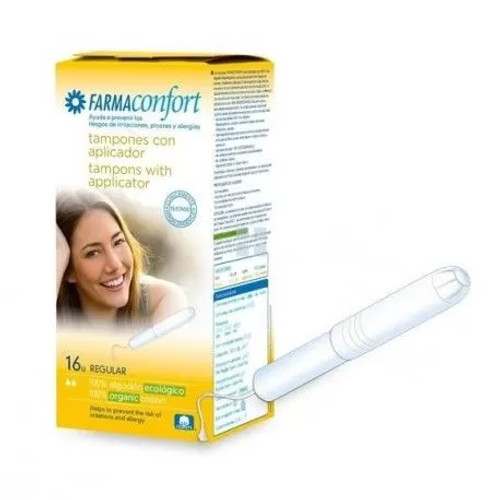 Tampones de algodón con aplicador farmaconfort regular 16 U