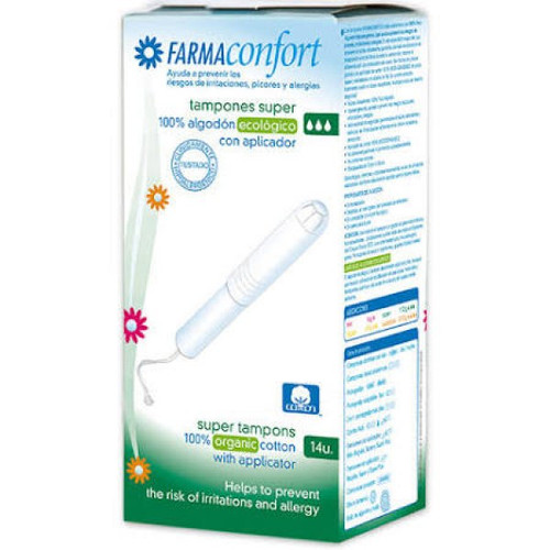 Tampones de algodón con aplicador farmaconfort super 14 U