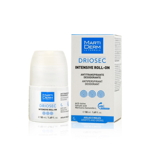 Martiderm driosec intensive desodorante roll-on de 50 mL.