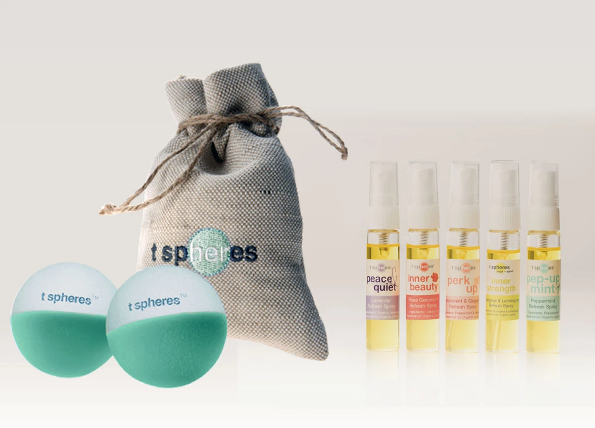 T Spheres Pure Relief  Massage Ball Set + 5 Aromatherapy Refresher Sprays