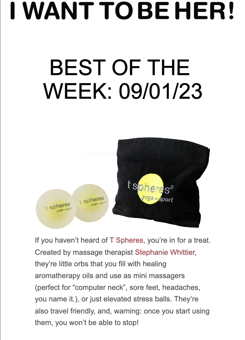 T Spheres featured in I want to be her - BEST OF THE WEEK: 09/01/23
