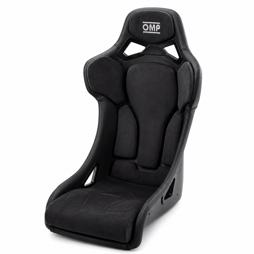 OMP RT FIA Fiberglass Racing Seat – Black Leather & Alcantara