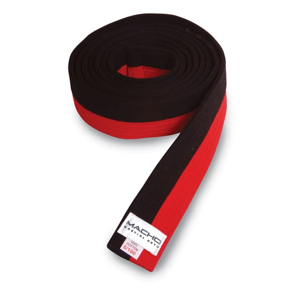 DELUXE 2" BLACK BELT - RED STRIPE