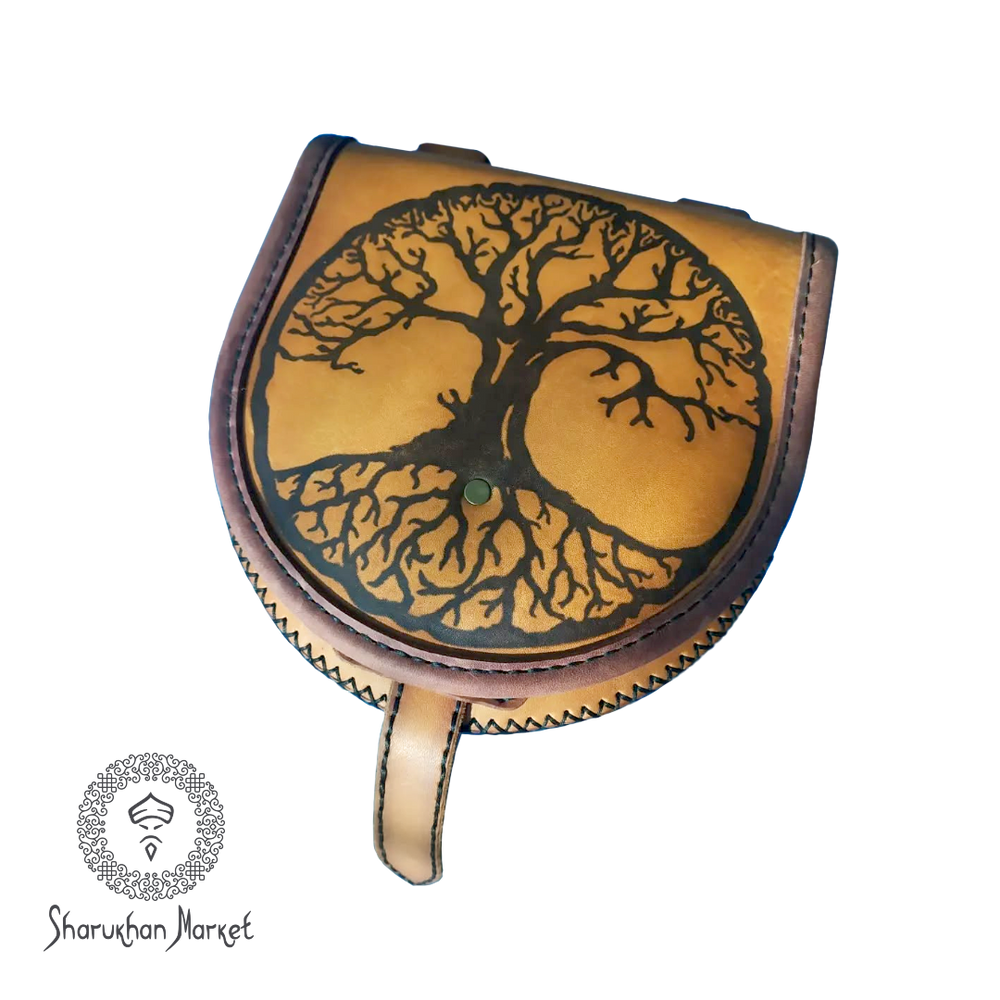 Leather Waist Bag 'World Tree'
