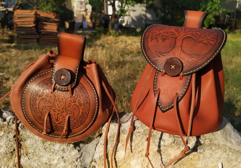 Leather Pouch 'World Tree'