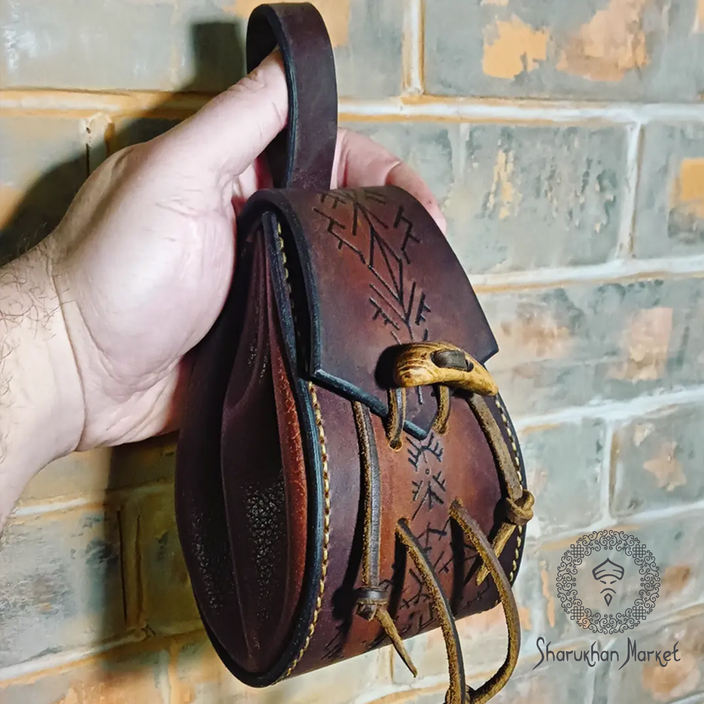 Engreaved Leather Pouch