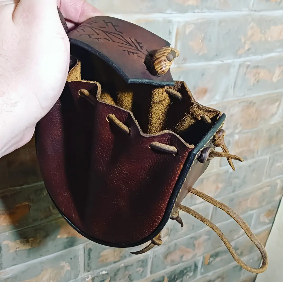 Engreaved Leather Pouch