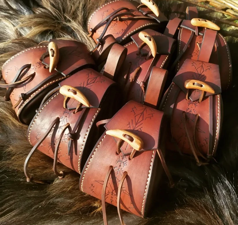 Engreaved Leather Pouch