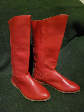 Red Leather Boots