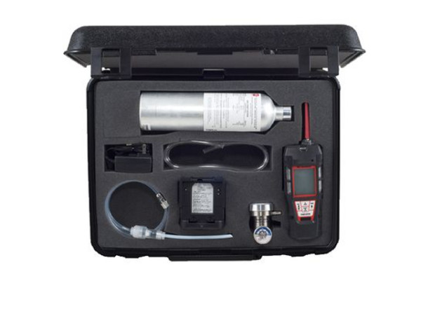RKI GX-6000 - Li-Ion battery pack, charger, 34L 5-gas cylinder, DF regulator, tubing, and carrying case