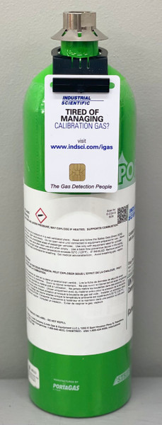 34L 25ppm Hydrogen Sulfide, w/ RFID Card ISC Brand Calibration Gas