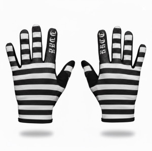 Stripes black white lightweight BMX moto MX gloves