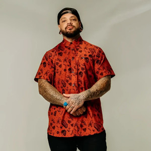 Red Ironclad Button Up Shirt - Rebel Reaper Clothing Company