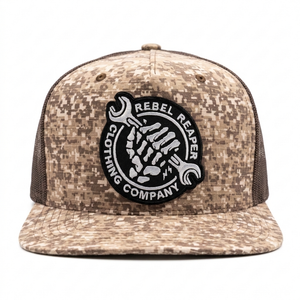 Wrench Logo - Digital Camo/ Brown Mesh Snapback Hat