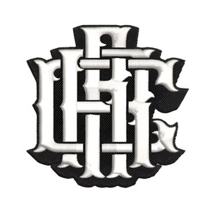 Embroidered Rebel Reaper Monogram Badge Embroidered Patch on clothing accessory