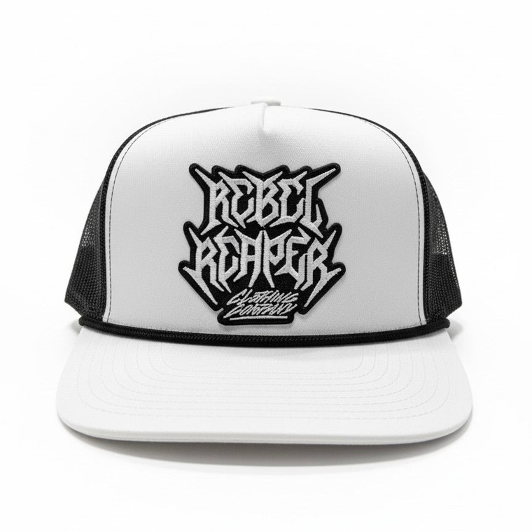 Logo Trucker - White / Black Rope / Black Mesh Snapback Hat