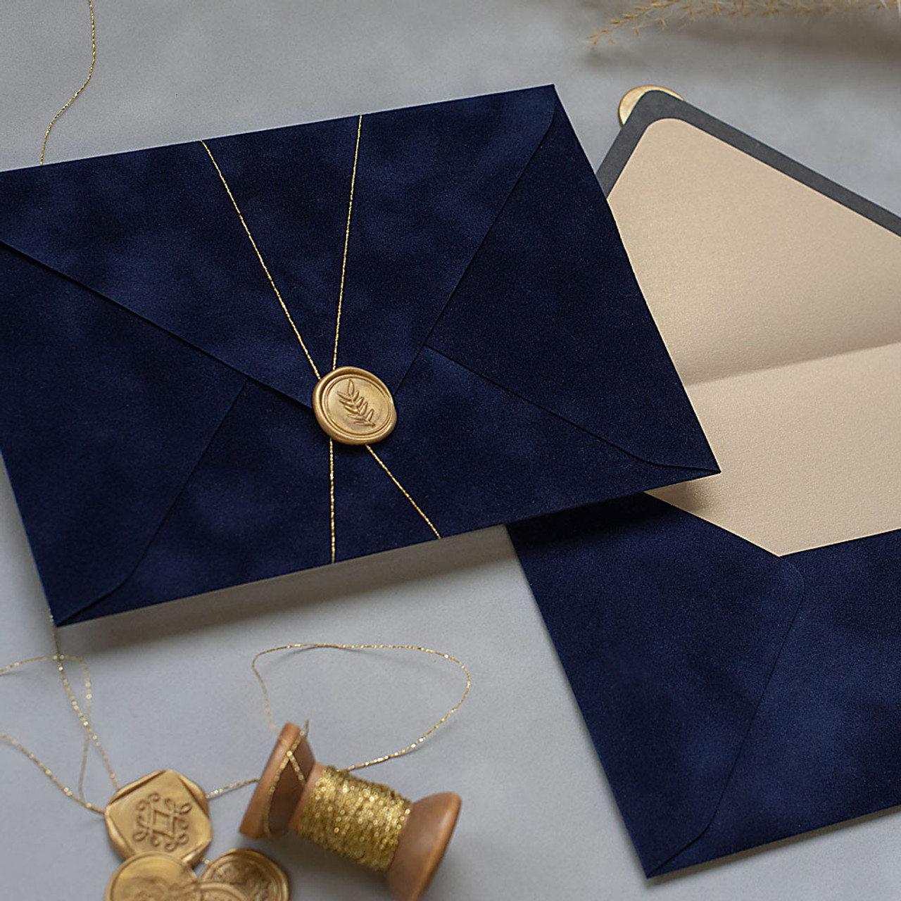 French Blue Velvet Envelope – PAPER & LACE