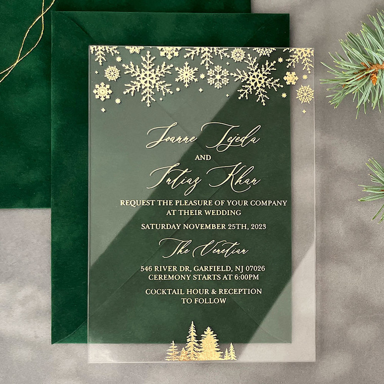 luxury winter wedding invitations