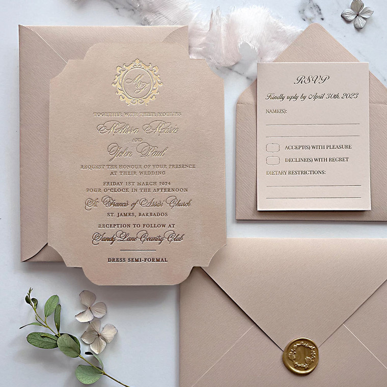 velvet wedding invitations gold foil