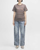 Deus Pierre Stripe Tee - Java Brown-Baby Blue