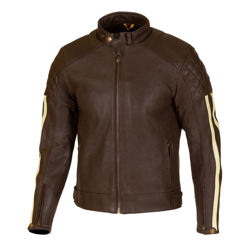 Merlin Icon D30 Leather Jacket - Brown/Cream - Baffle Haus