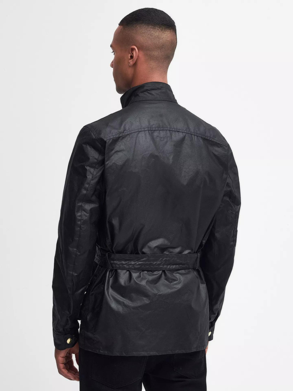 Barbour International Mens Union Jack Waxed Jacket - Black