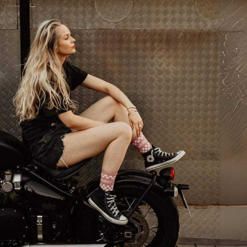 Wildust Sisters - Checkerboard Pink Socks