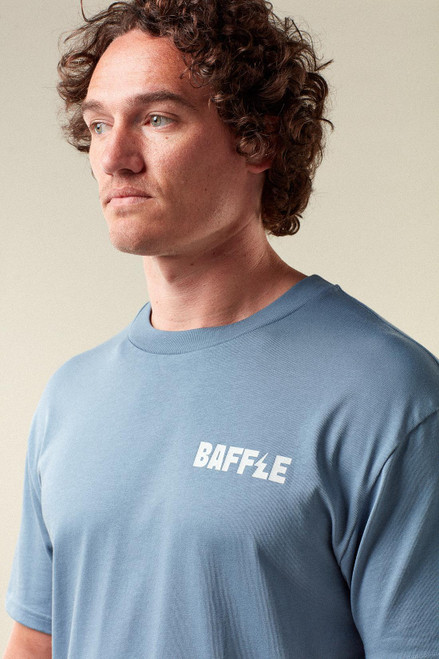 Baffle Haus Flags Tee - Coastal Blue