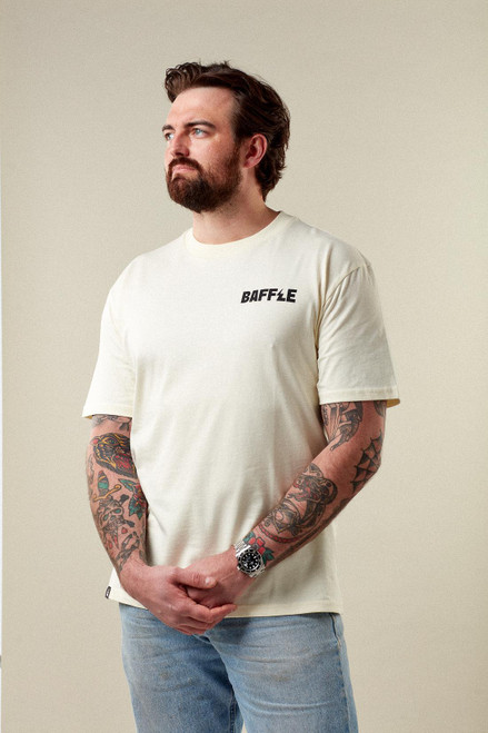 Baffle Haus Flags Tee - Soft Cream