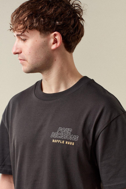 Baffle Haus Pour Decisions Coffee Club Tee - Carb Grey