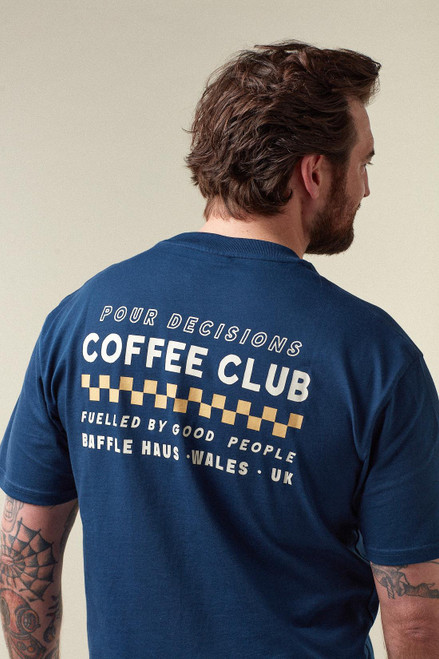 Baffle Haus Pour Decisions Coffee Club Tee - Royal Navy