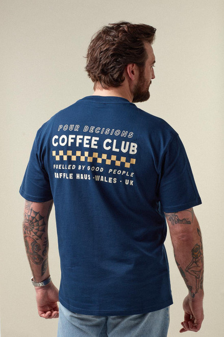 Baffle Haus Pour Decisions Coffee Club Tee - Royal Navy