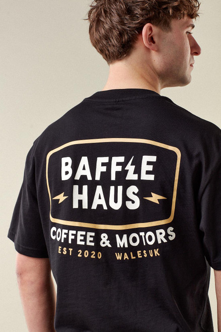 Baffle Haus Coffee & Motors Tee - Black