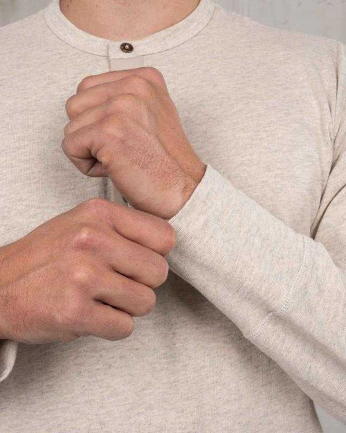 Pike Brothers 1927 Henley Shirt Ecru Melange LS Tee