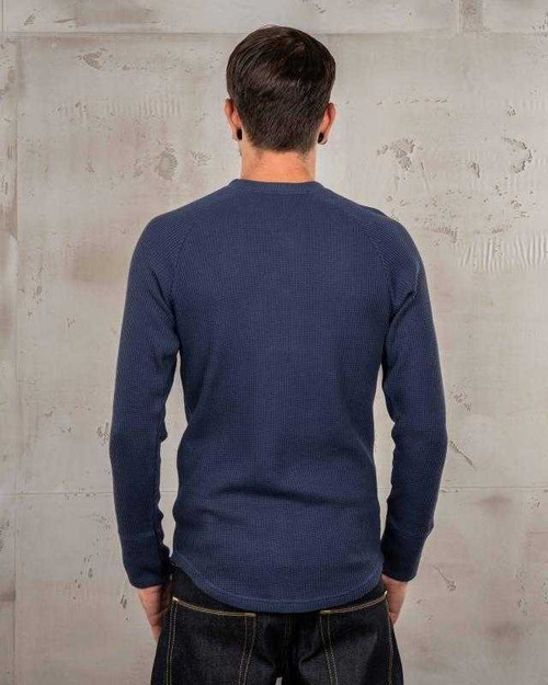 Pike Brothers 1936 Waffle Shadow Blue LS Tee