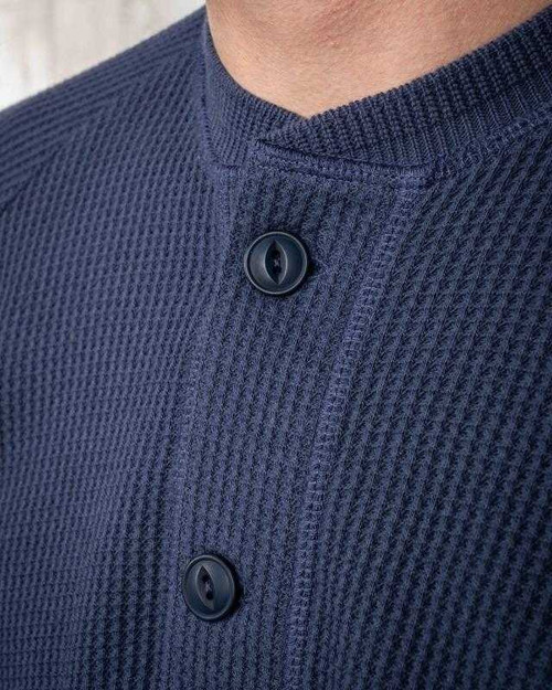 Pike Brothers 1936 Waffle Shadow Blue LS Tee