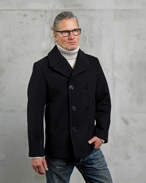Pike Brothers 1938 Pea Coat Black Wool Jacket