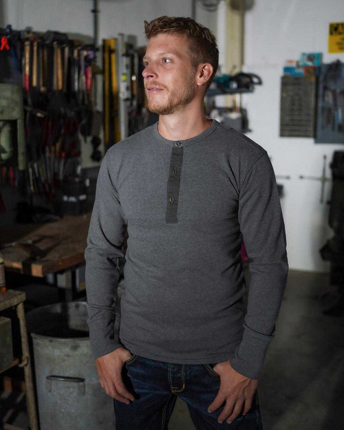 Pike Brothers 1954 Utility Shirt Grey Melange LS Tee