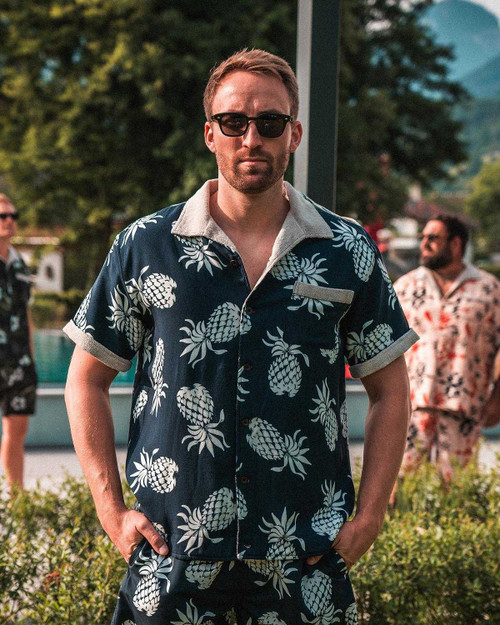 Pike Brothers 1961 Cabana Shirt Entrega Blue Shirt