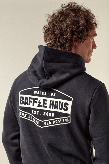 Baffle Haus Retro Hoodie - Jet Black