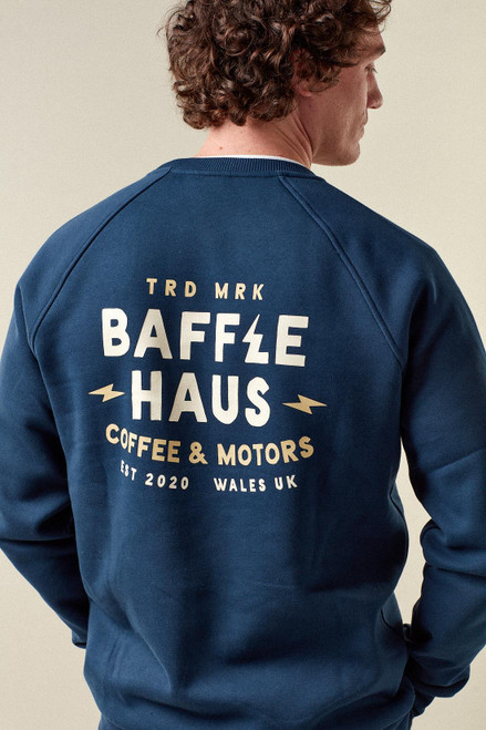 Baffle Haus Coffee & Motors Sweatshirt - Pageant Blue