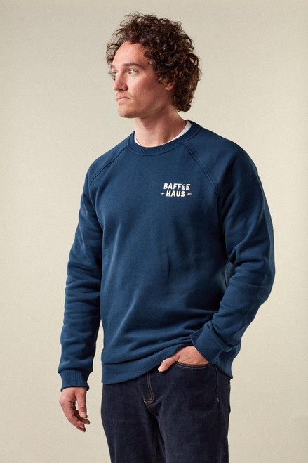 Baffle Haus Coffee & Motors Sweatshirt - Pageant Blue