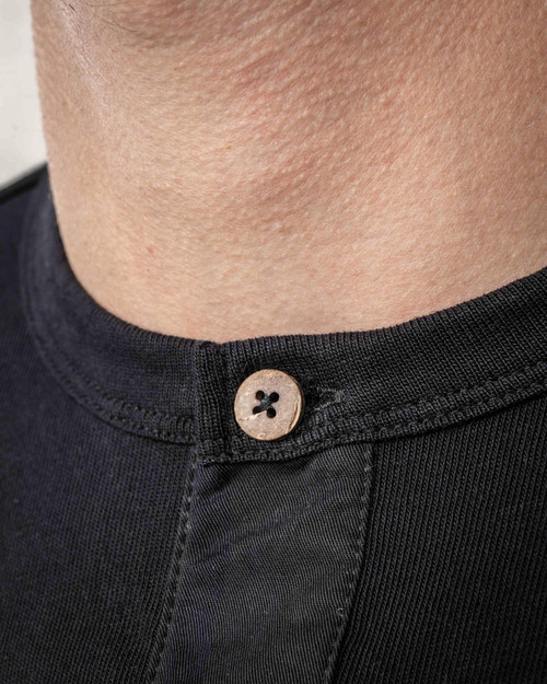 Pike Brothers 1927 Henley Shirt Deep Black LS Tee