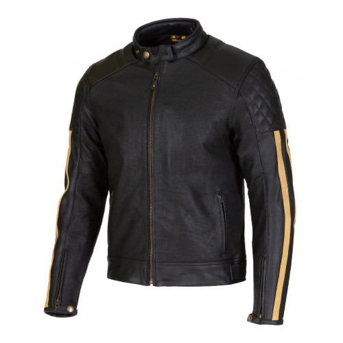 Merlin Icon D30 Leather Jacket - Black/Gold