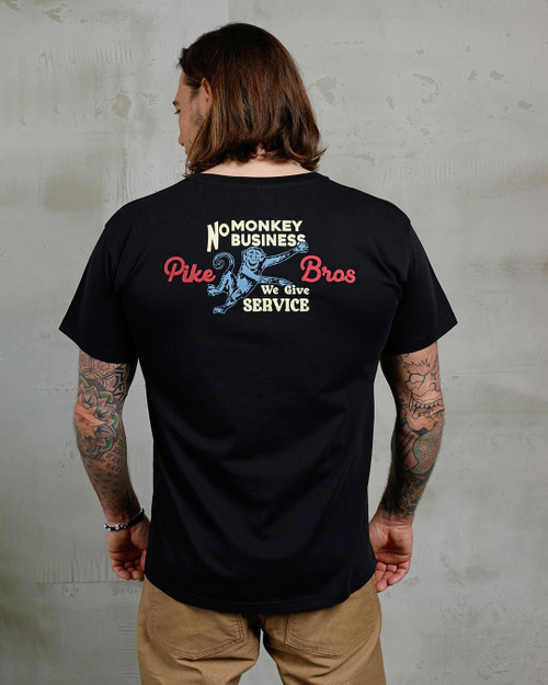 Pike Brothers Sports Tee Monkey Business - Black