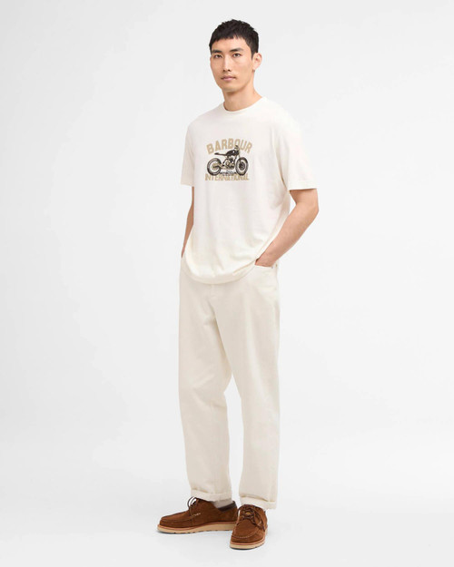 Barbour International Shifter Graphic Print T-Shirt - Whisper White