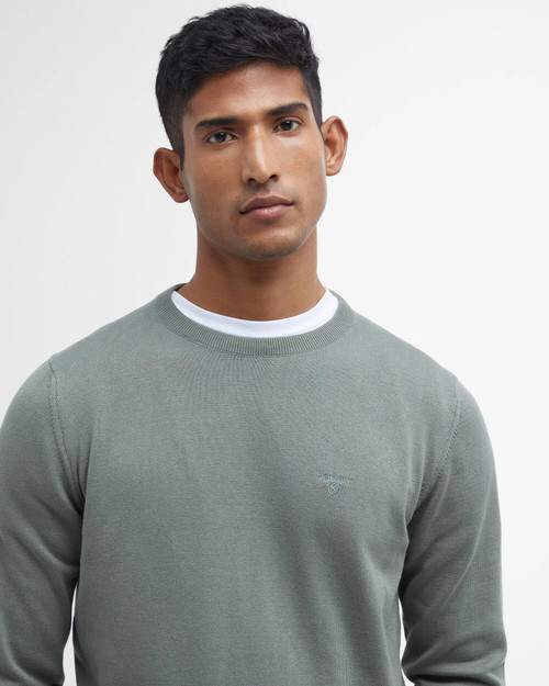 Barbour Pima Cotton Crew Neck Sweater - Agave Green
